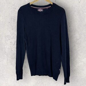 Soul of London Blue Cable Knit Crew Neck Pullover Sweater Size XL Waffle‎ Mens